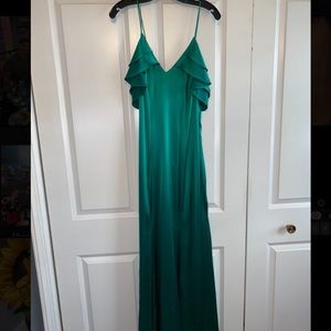 Zac Posen Emerald Green Satin Gown
